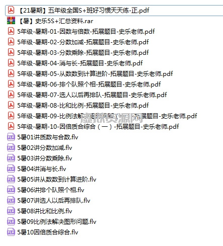 2021网校5年级数学暑假S+ 史乐