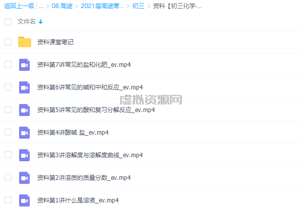高途课堂2021张立琛初三化学寒假初中视频课程